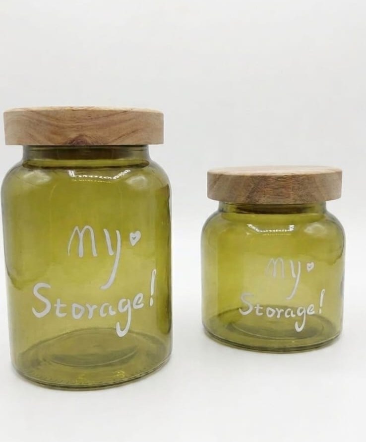 Set de frascos verde oliva