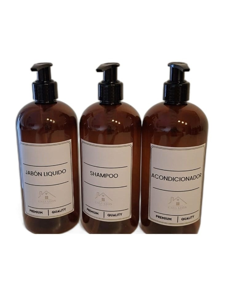 Set de baño ámbar x3